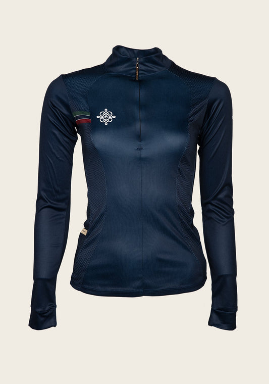 On Sale Espoir Lumiere Eternal Collection Navy Quarter Zip Sun Shirt