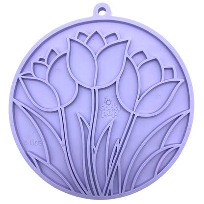 Tulip Design eMat - Enrichment Lick Mat For Dogs and Cats - With Suction Cups | USA Made