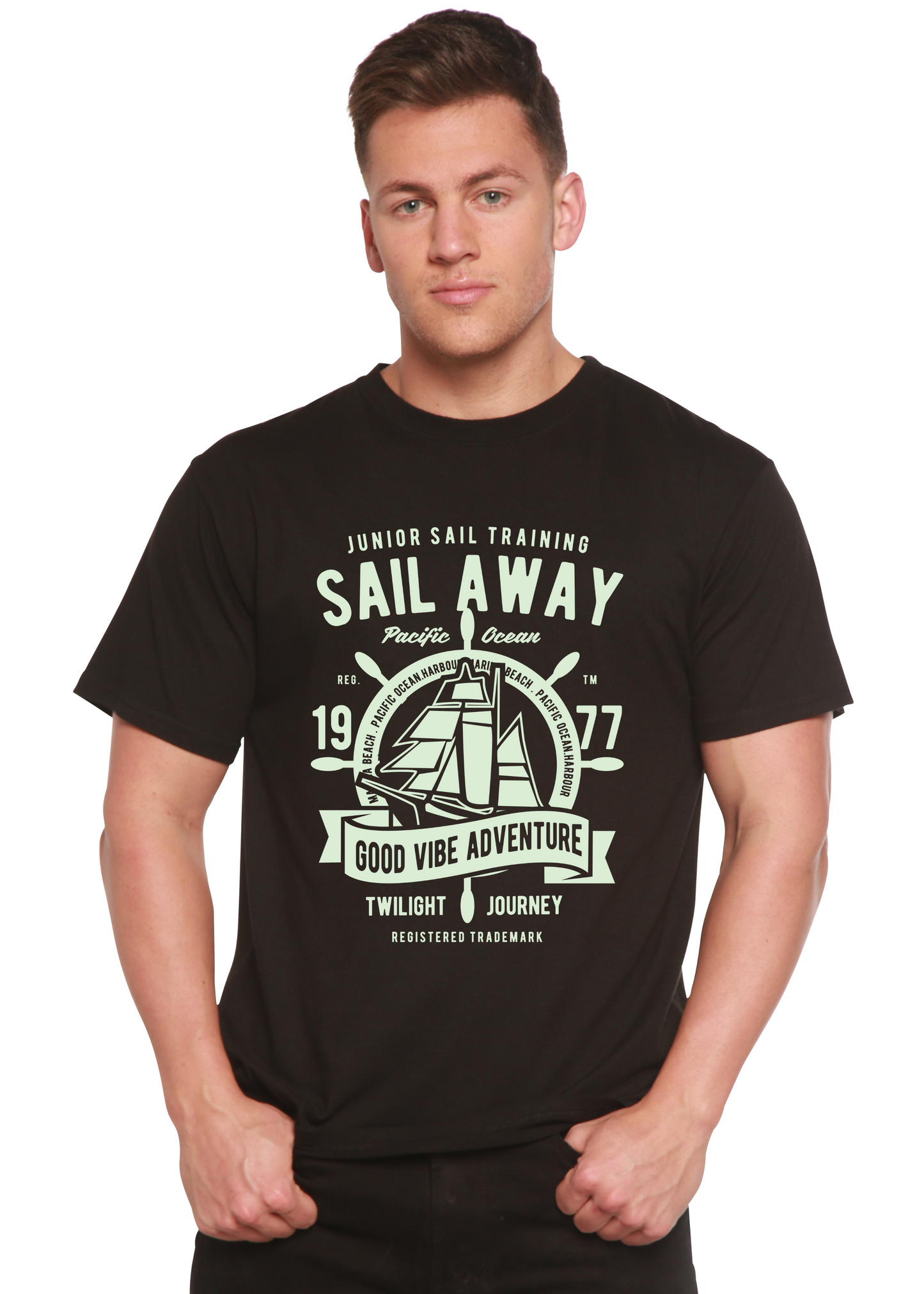 Sail Away Spun Bamboo® Men's Bamboo Viscose/Organic Cotton Short Sleeve Graphic T-Shirt