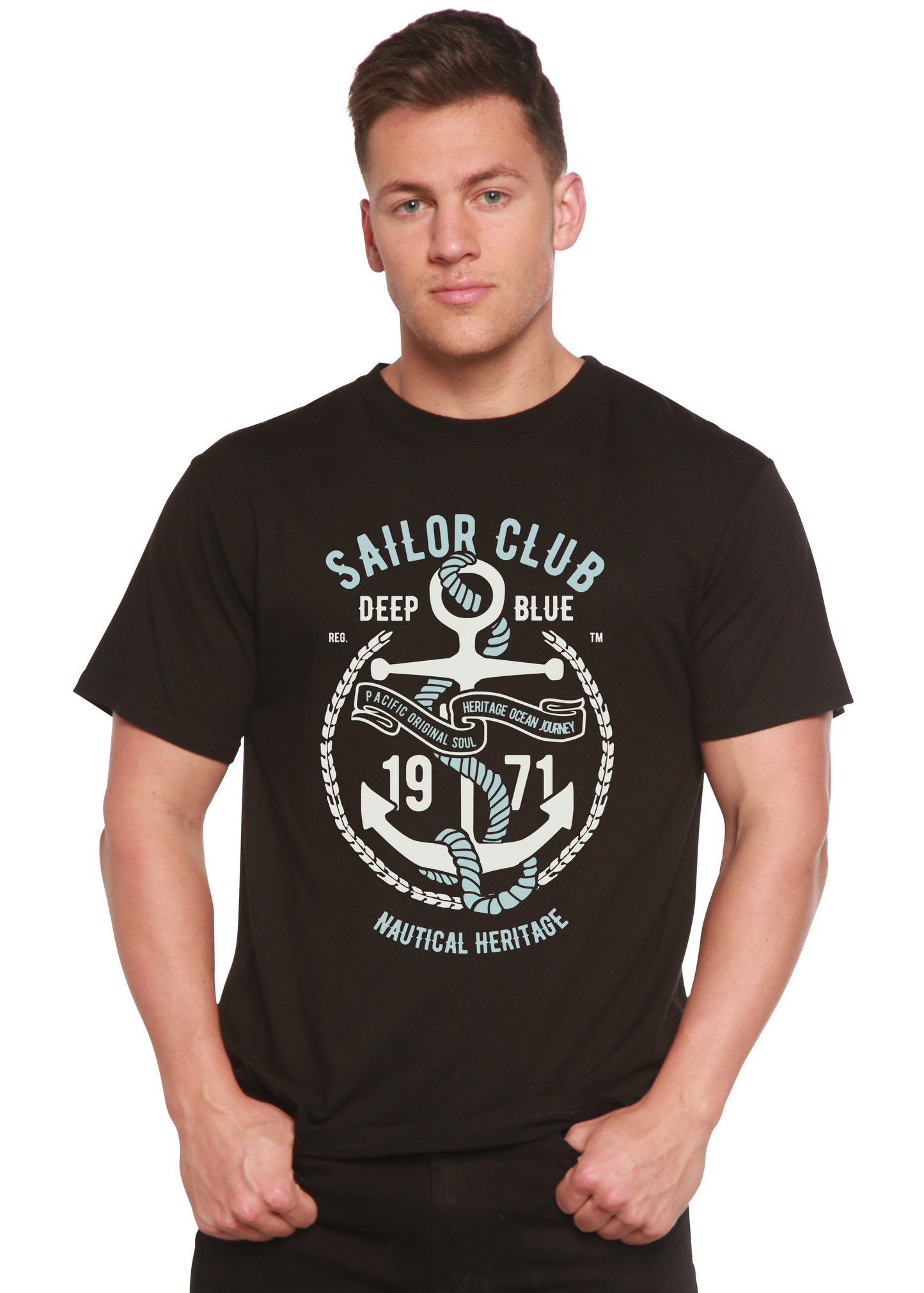 Sailor Club Spun Bamboo® Men's Bamboo Viscose/Organic Cotton Short Sleeve Graphic T-Shirt