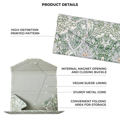 Grapes by William Morris Folding Glasses Case - Vegan Leather Folding Hard Shell Case