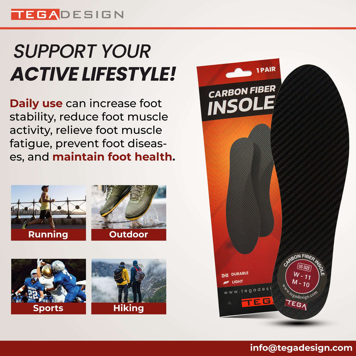 Rigid Carbon Fiber Insole (1.3mm)