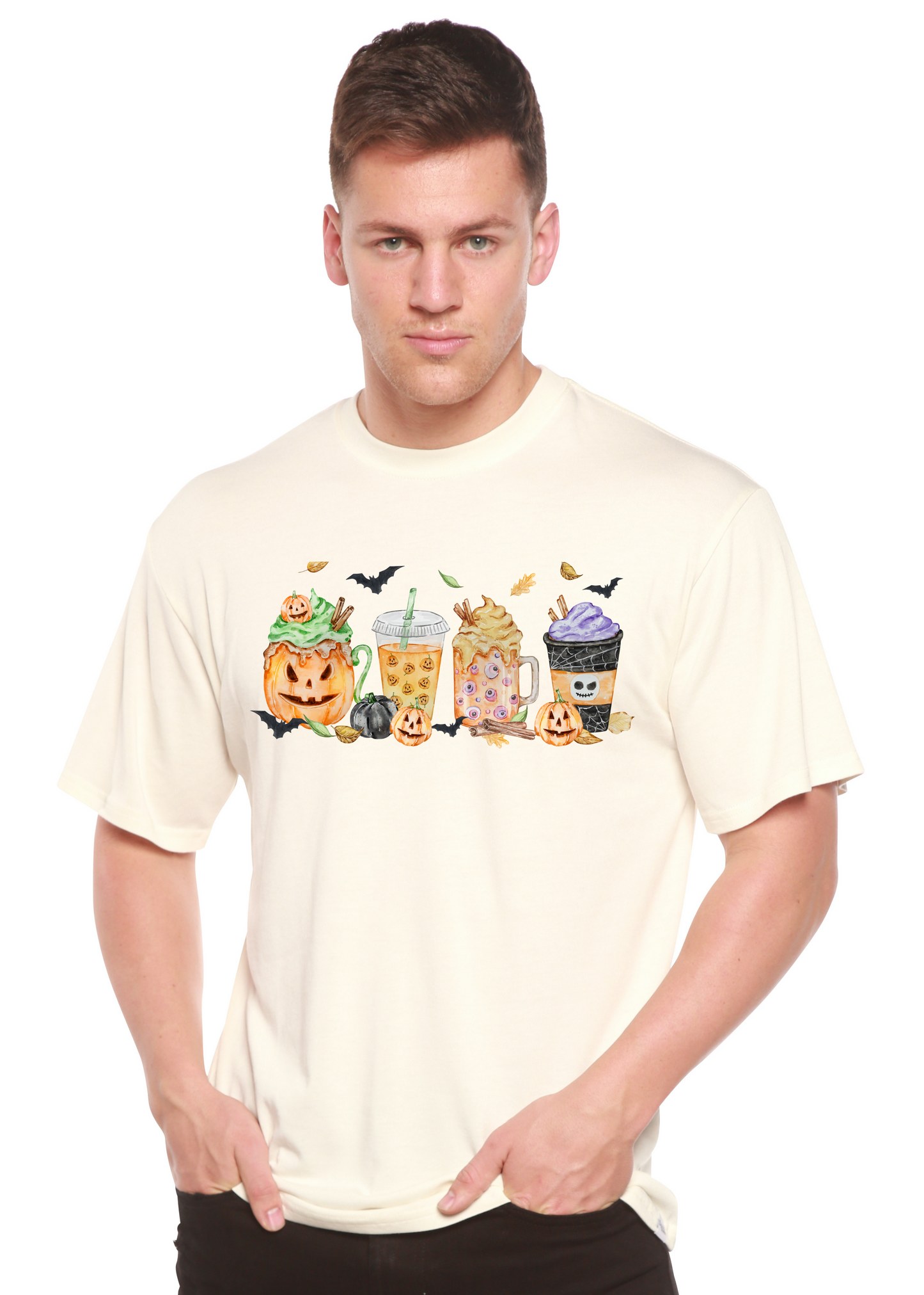 Happy Halloween Men's Bamboo Viscose/Organic Cotton Short Sleeve Graphic T-Shirt