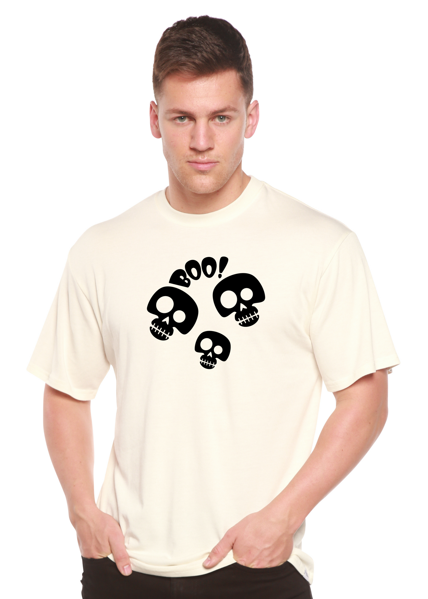 Halloween Boo Unisex Bamboo Viscose/Organic Cotton Short Sleeve Graphic T-Shirt