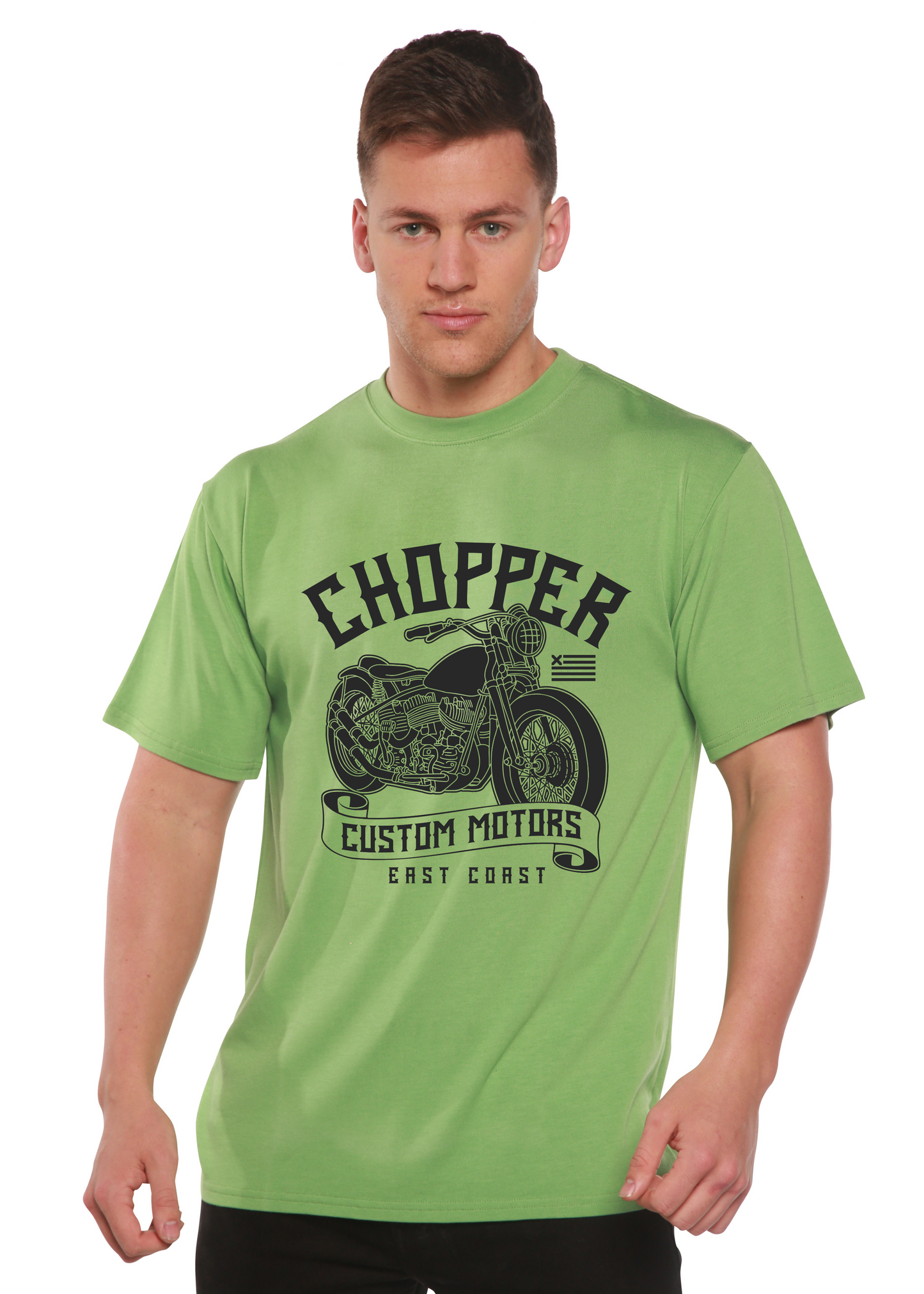 Chopper Custom Motors Men's Bamboo Viscose/Organic Cotton Short Sleeve Graphic T-Shirt