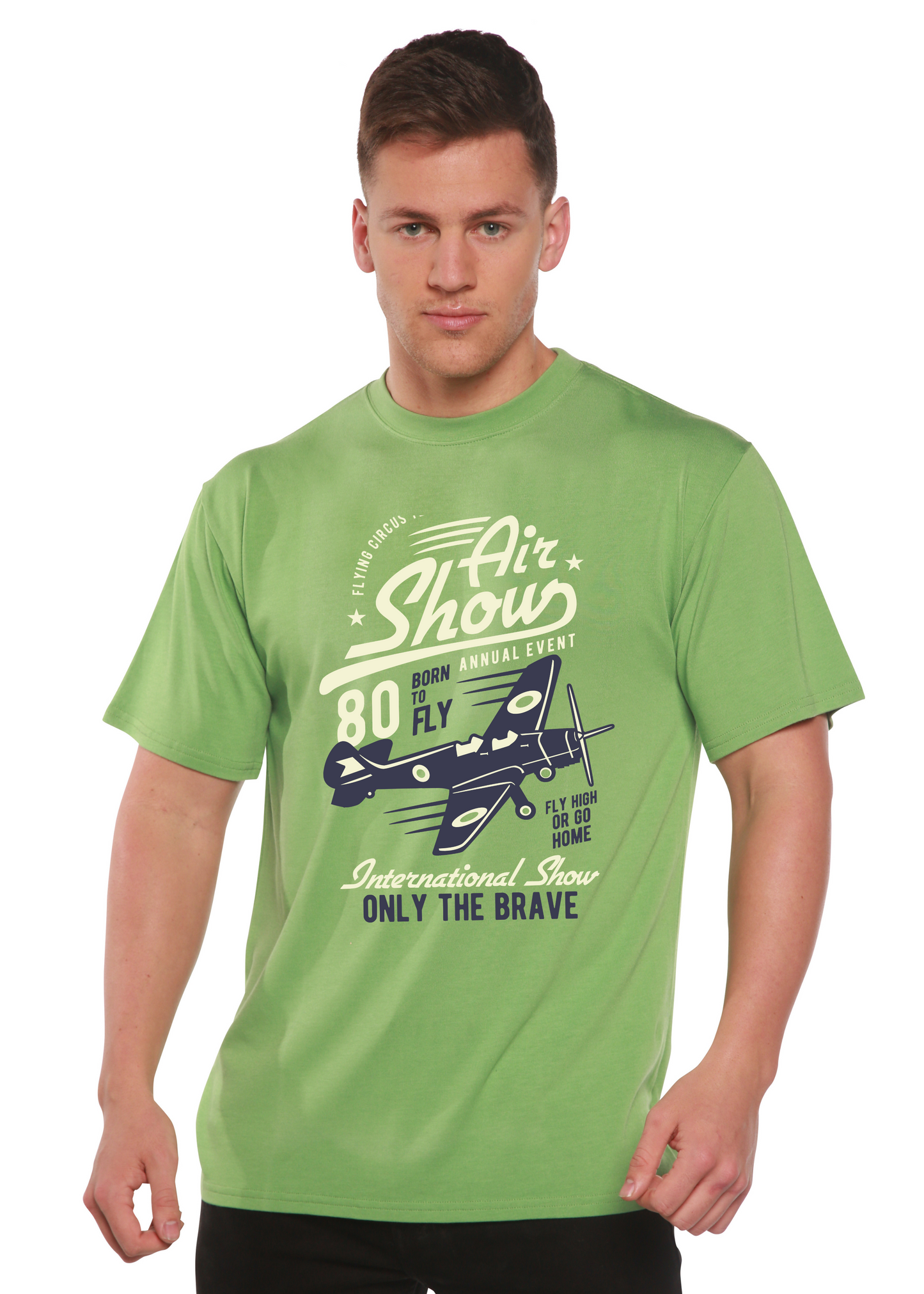 Air Show Men's Bamboo Viscose/Organic Cotton Short Sleeve Graphic T-Shirt