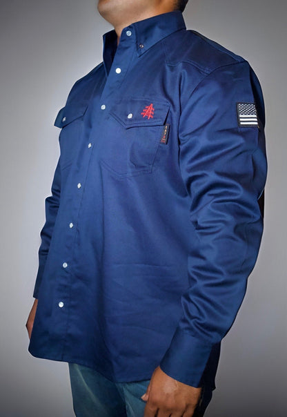 FR Western Style Pearl snap - Navy - Triathlete Store