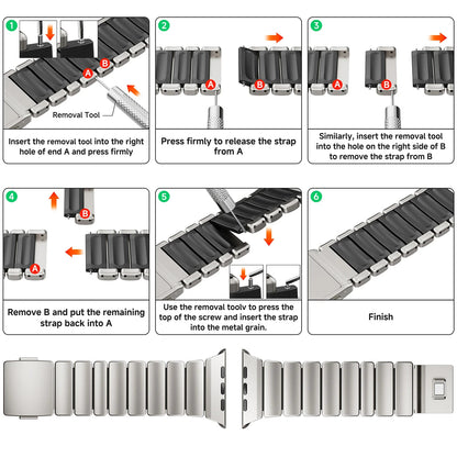 Premium Stainless Steel and Titanium Apple Watch Band | Soft Silicone Lining
