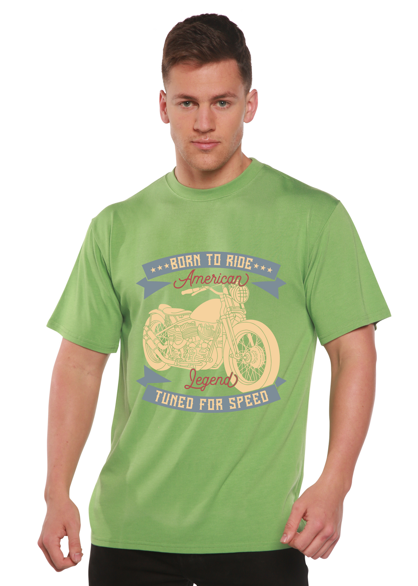Born To Ride American Legend Men's Bamboo Viscose/Organic Cotton Short Sleeve Graphic T-Shirt