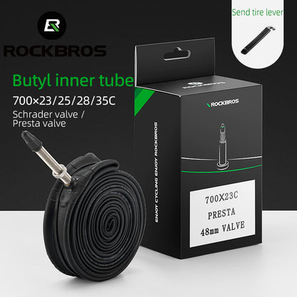 ROCKBROS 700X23/25/28/35C Road Bike Inner Tube 48mm Presta/Schrader Valve High Self Sealing Butyl Rubber