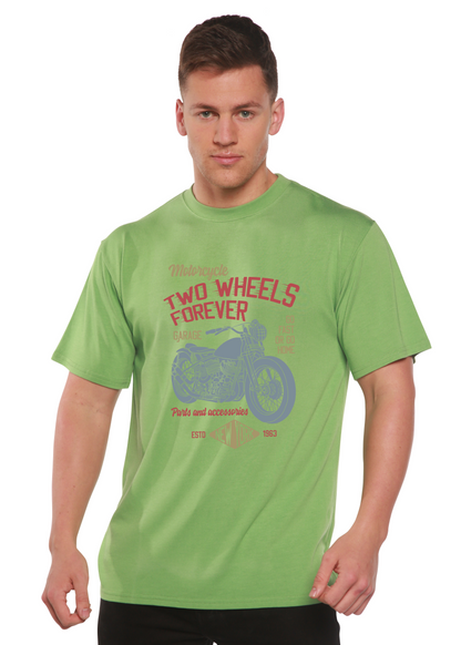 Two Wheels Forever Men's Bamboo Viscose/Organic Cotton Short Sleeve Graphic T-Shirt