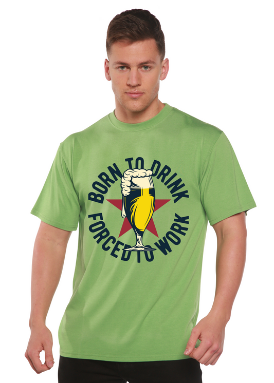 Born to Drink Men's Bamboo Viscose/Organic Cotton Short Sleeve Graphic T-Shirt