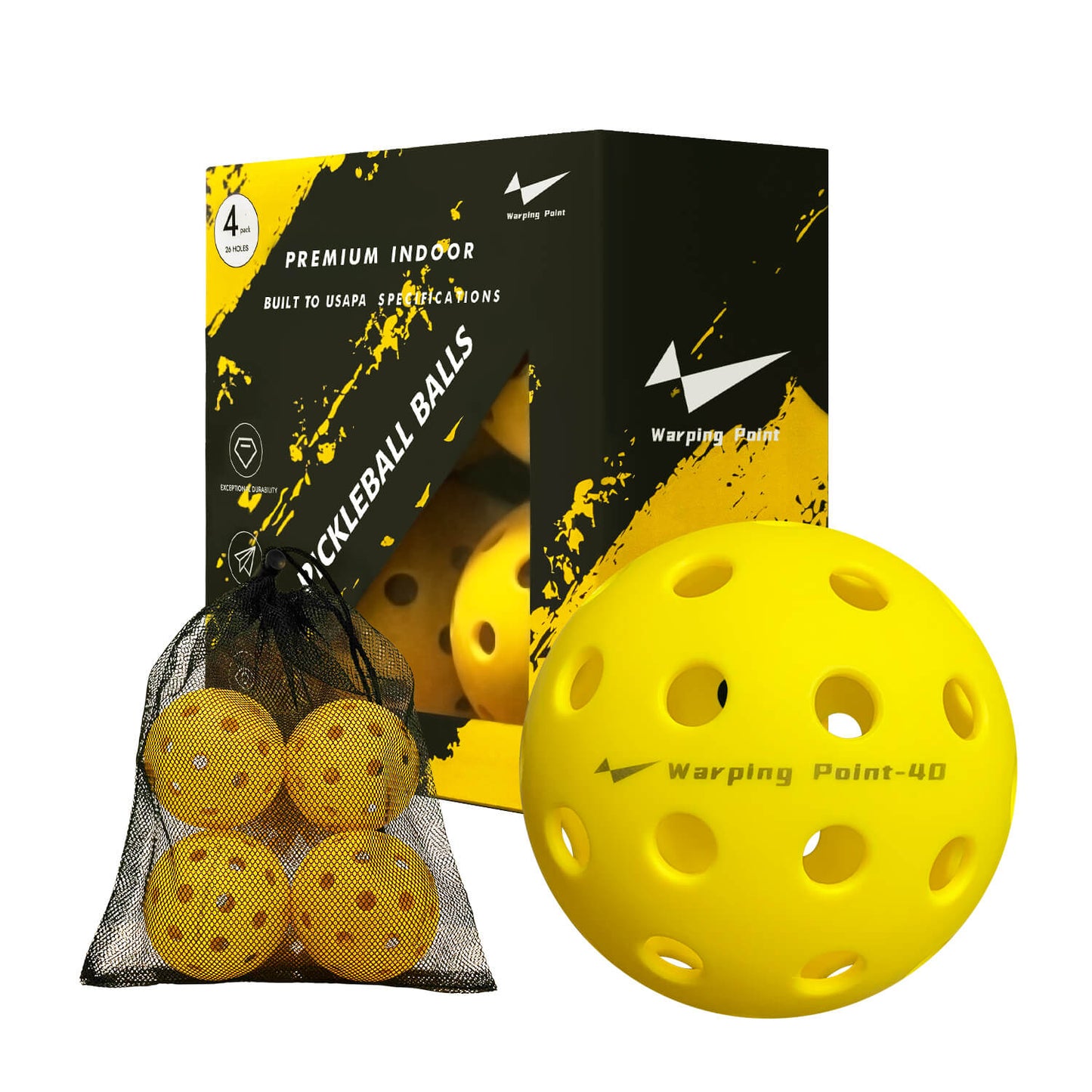 PRACTICE PICKLEBALLS - OUTDOOR - 4 PACK