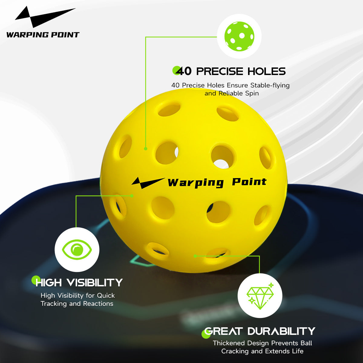 PRACTICE PICKLEBALLS - OUTDOOR - 4 PACK