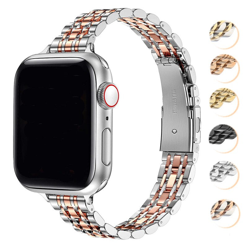 Stainless Steel Wicker Apple Watch Band Series 11/10/9/8/7/6/5/4/ SE / Ultra 1/2/3