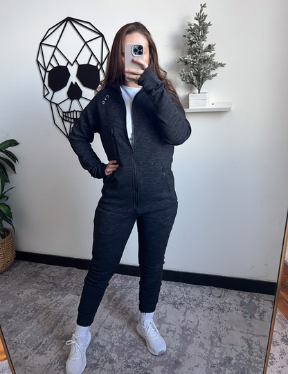 Rest Day Zip Up Sweatshirt | Charcoal