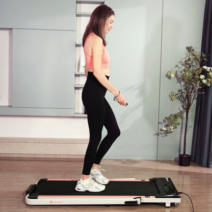 DeerRun A5 Pro Smart 2 in 1 Folding Treadmill Pink with Handrail, 300Lbs