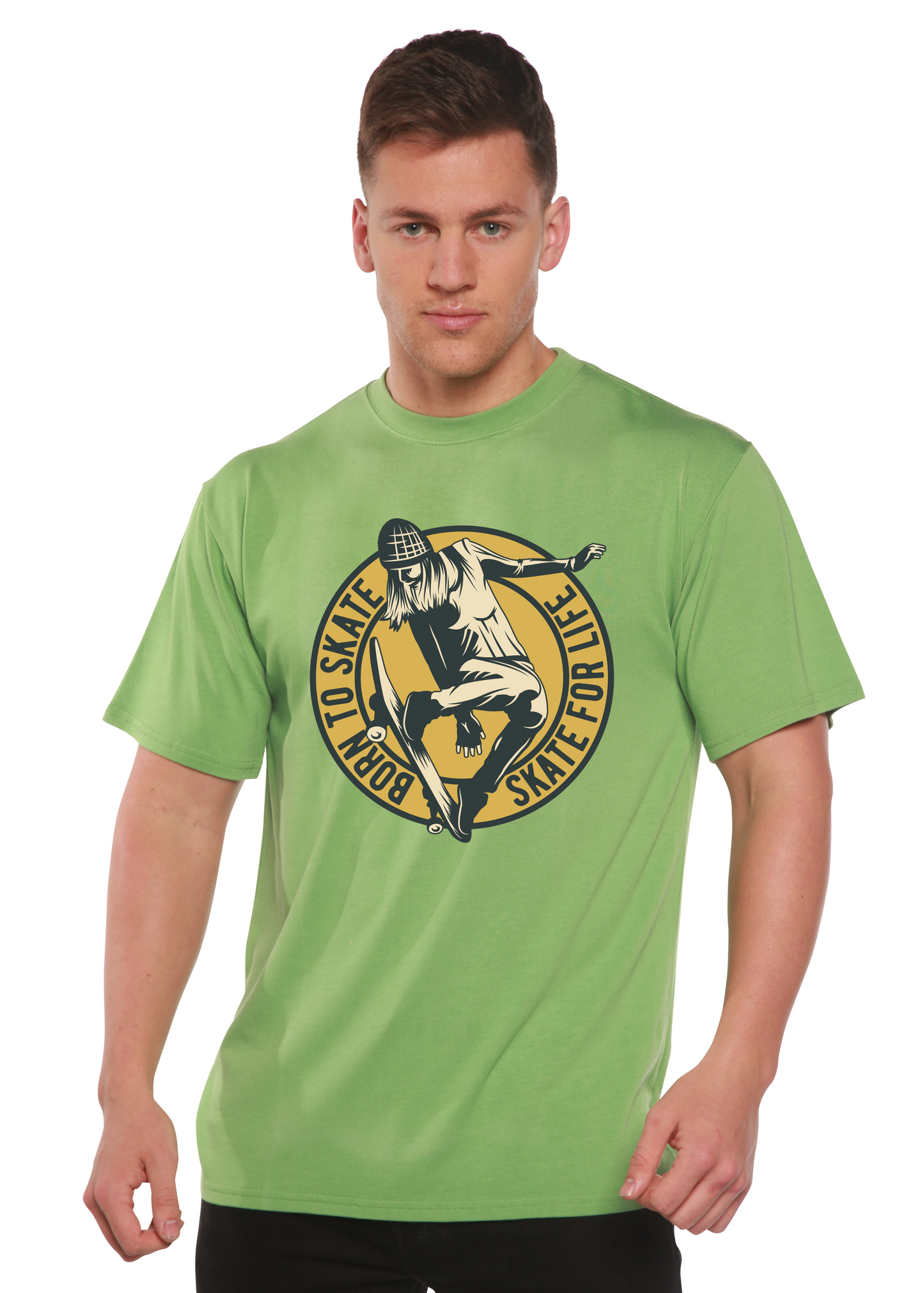 Skate For Life Men's Bamboo Viscose/Organic Cotton Short Sleeve Graphic T-Shirt