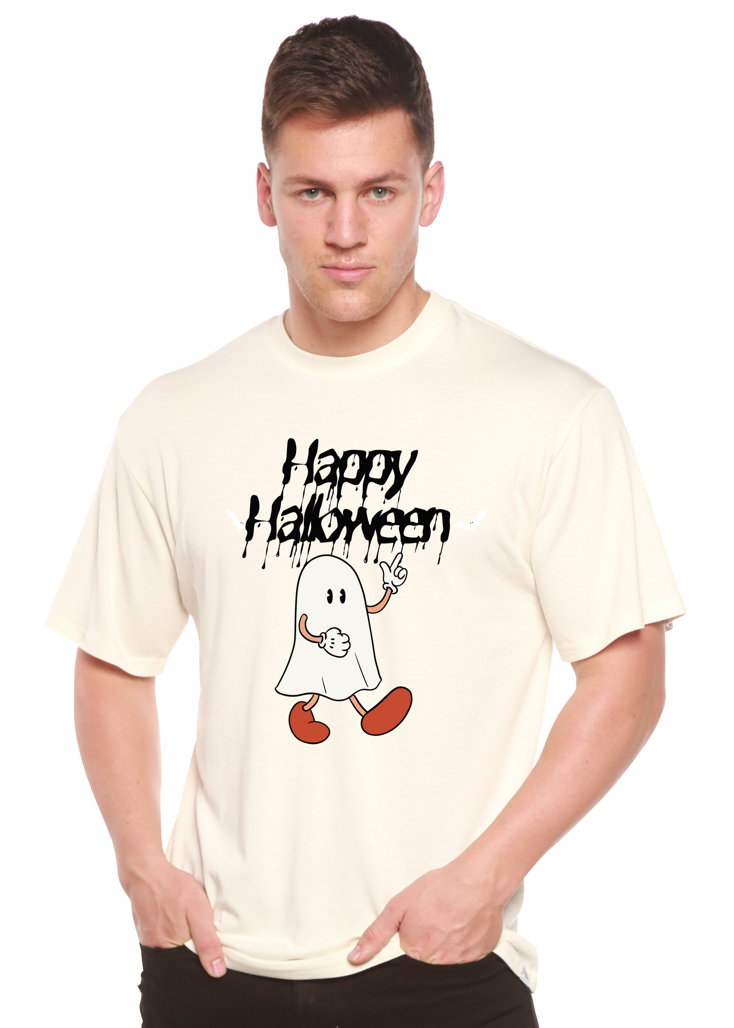 Happy Halloween Men's Bamboo Viscose/Organic Cotton Short Sleeve Graphic T-Shirt