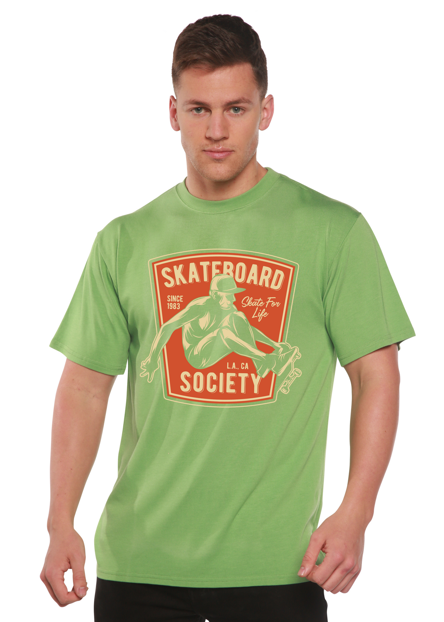 Skateboard Society Men's Bamboo Viscose/Organic Cotton Short Sleeve Graphic T-Shirt