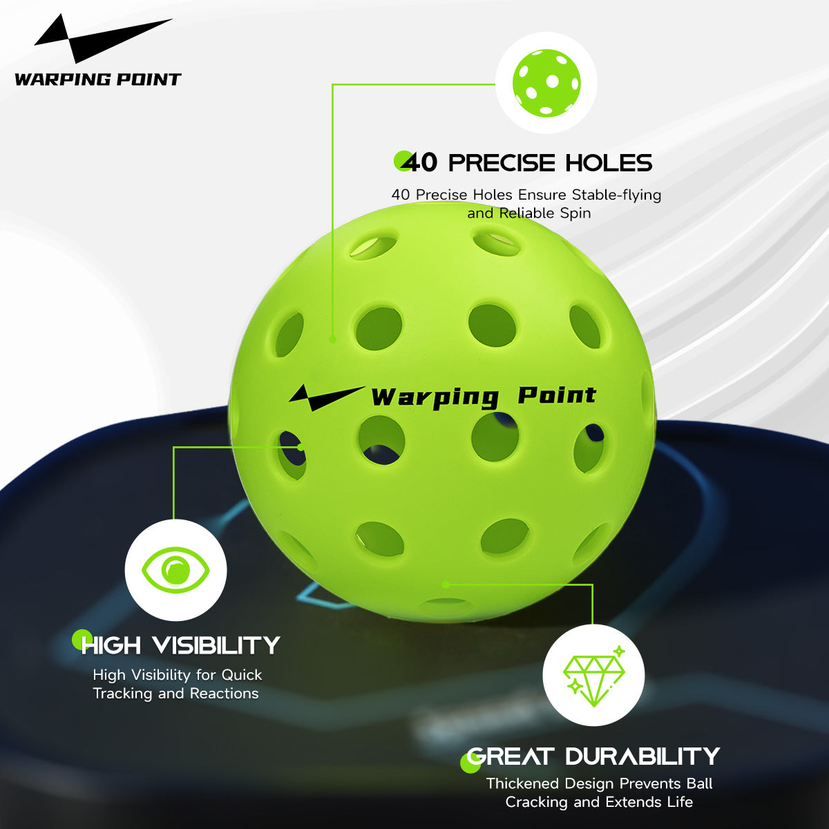 PRACTICE PICKLEBALLS - OUTDOOR - 4 PACK