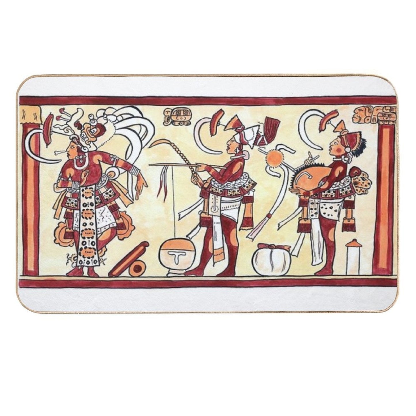 Mayan Pottery 02  Slip-Resistant Bath Mat