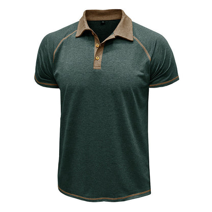 Men's Cotton Blend Contrast Stitch Polo Shirt - Athletic Fit