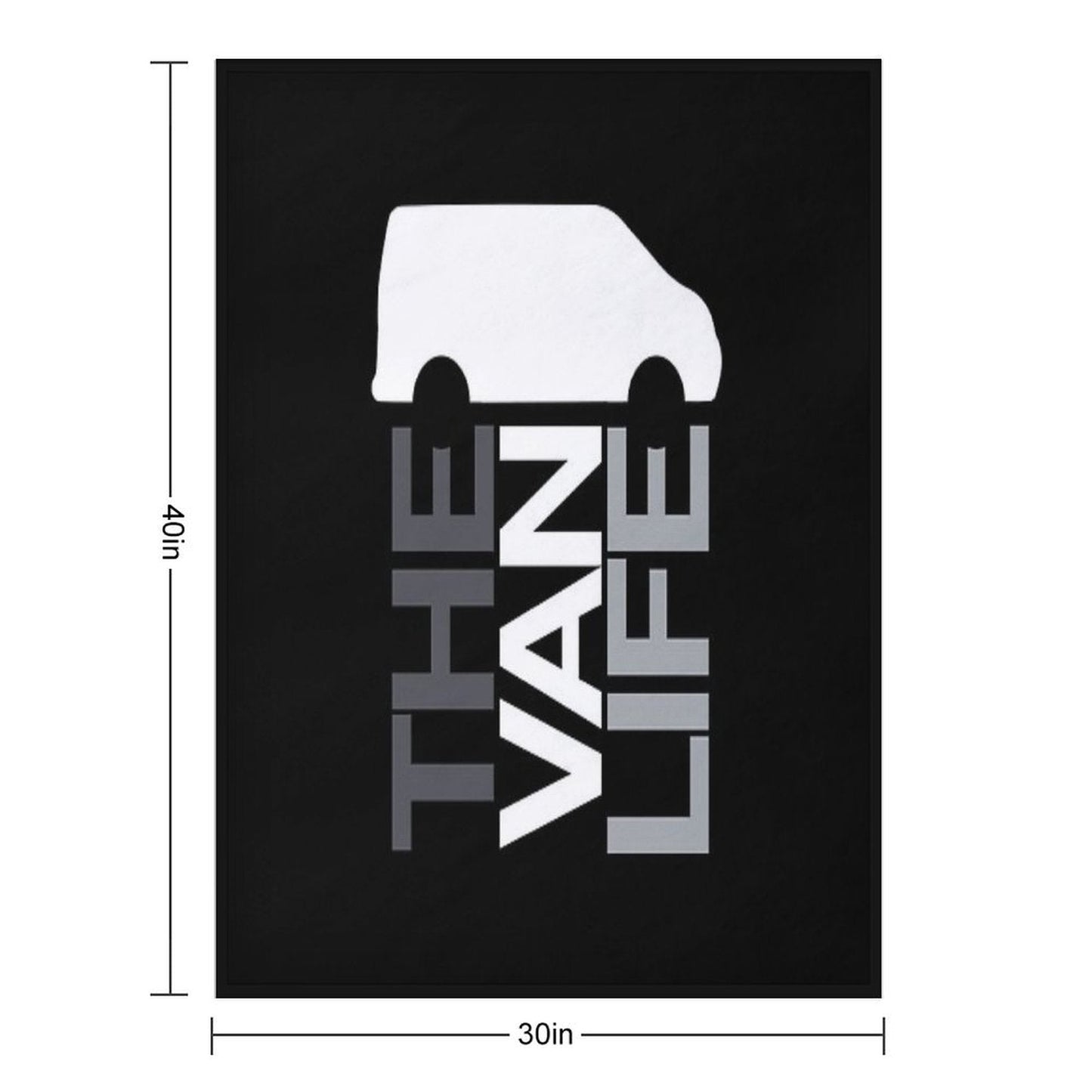 The Van Life Logo  Greyscale Throw Blanket