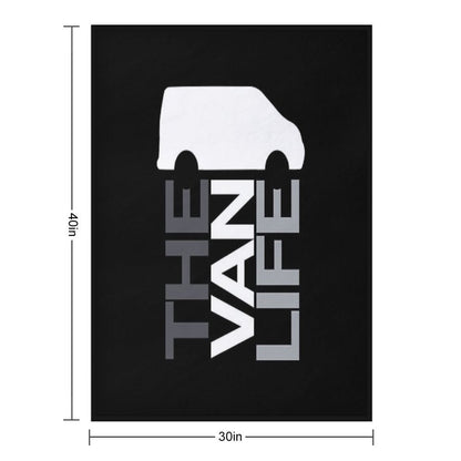 The Van Life Logo  Greyscale Throw Blanket
