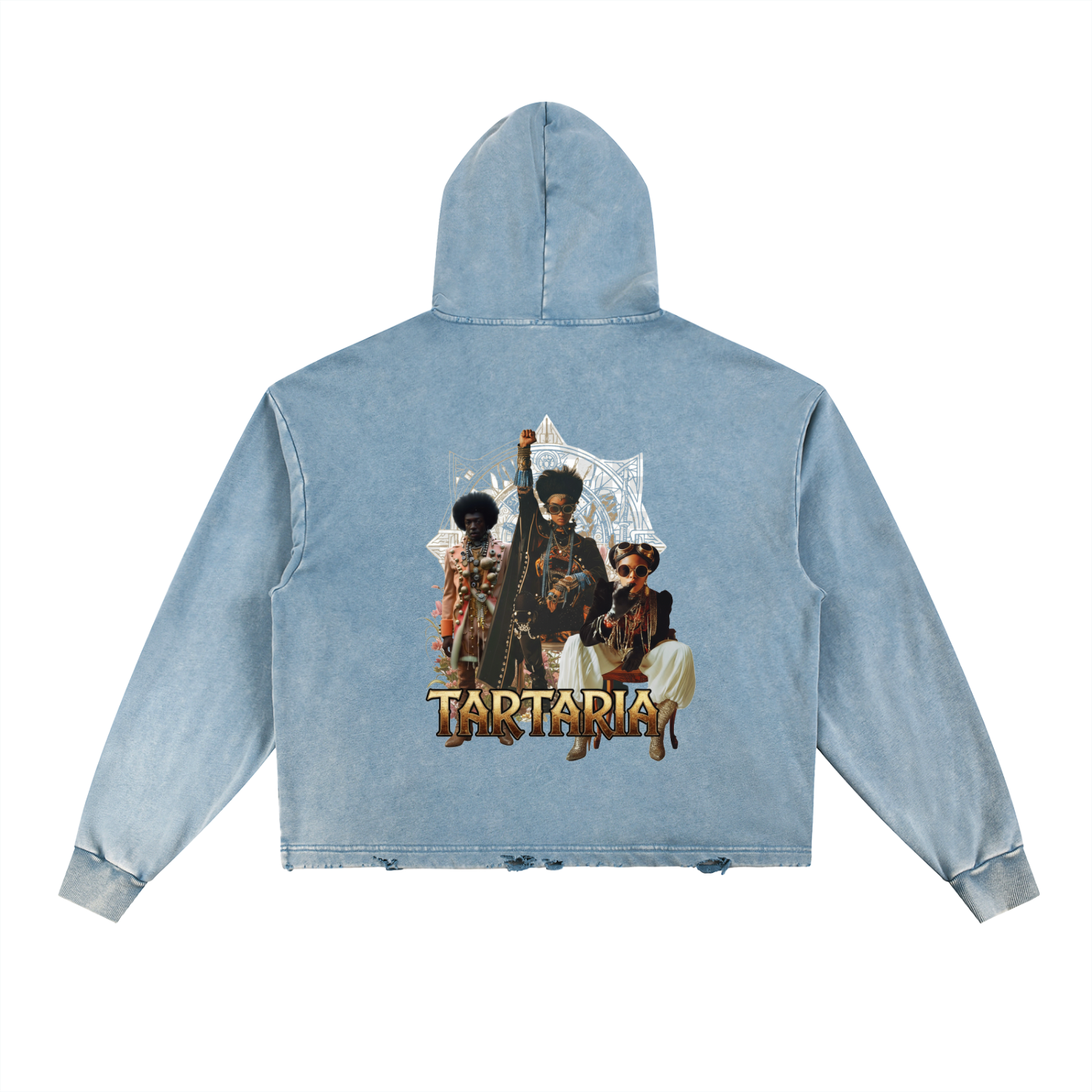 AmaruKhan O.G.'s Vintage Washed Frayed-Hem Hoodie