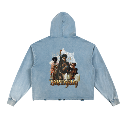 AmaruKhan O.G.'s Vintage Washed Frayed-Hem Hoodie