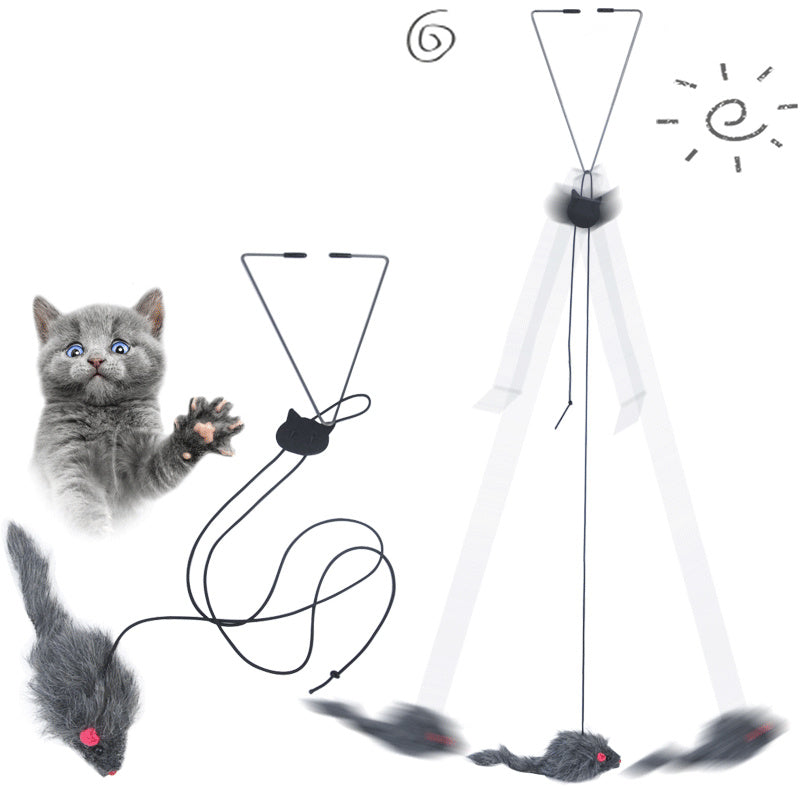 Telescopic Hanging Mouse Cat Toy