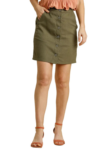 Button-Down Skirt with Pockets
