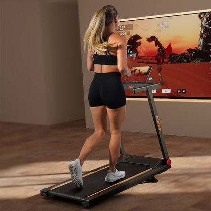DeerRun A1 Pro Move+ Smart Foldable Treadmill with 6% Incline & NFC | 350Lbs, 10mph, Black