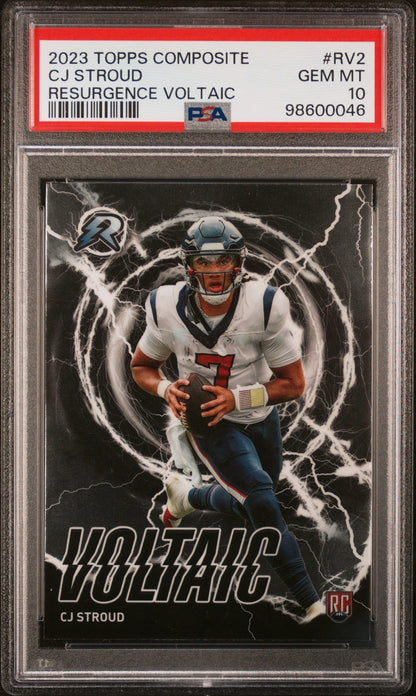 Graded 2023 Topps Composite CJ Stroud #RV2 Resurgence Voltaic Rookie RC Football Card PSA 10 Gem Mint