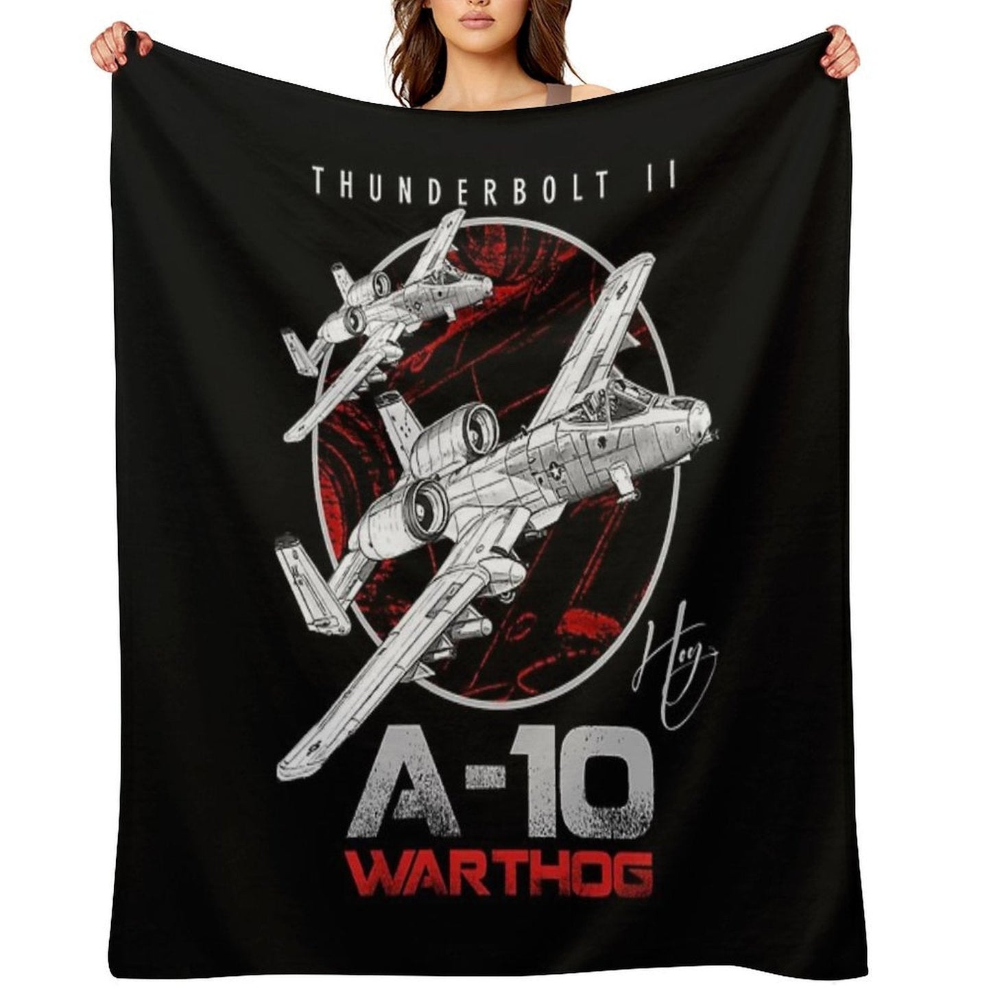 A-10 Thunderbolt II Warthog Subsonic Attack Aircraft  Nicknamed Hog Us Air Force Fighterjet Throw Blanket