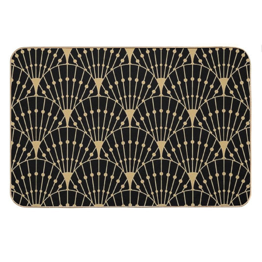 Deco Scales (gold + Black) Bath Mat