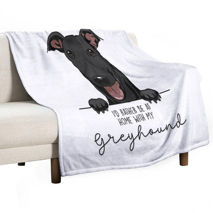 I’d Rather Be at Home with My Greyhound Throw Blanket