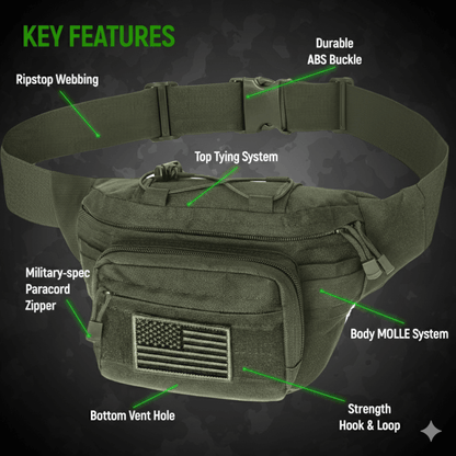 XGear Tactical Hunting Fanny Pack with USA Flag Patch