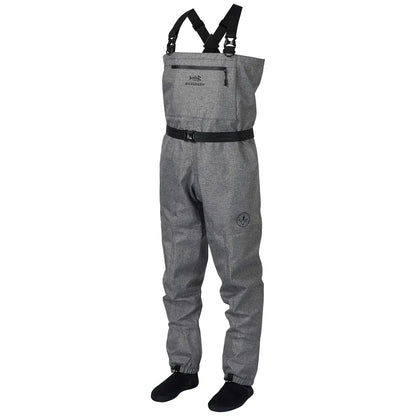 BASSDASH IMMERSE Breathable Ripstop Stocking Boot Foot Fishing Hunting Waders Lightweight Grey Camo Chest Wader for Men Women