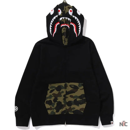 1st Camo Shark Full Zip Double Hoodie Mens