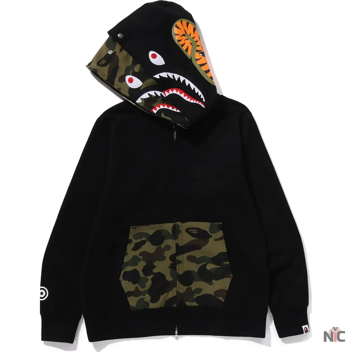1st Camo Shark Full Zip Double Hoodie Mens