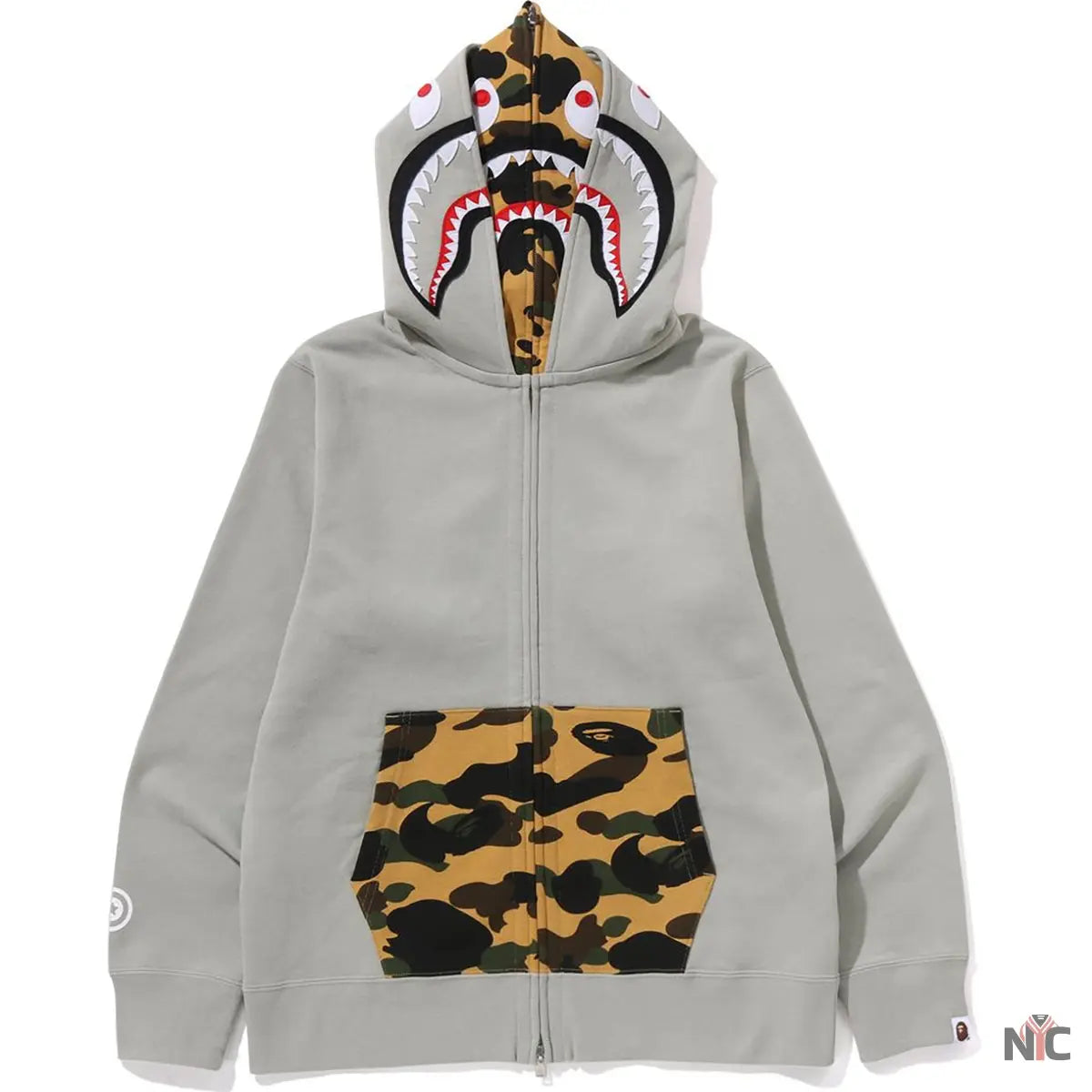1st Camo Shark Full Zip Double Hoodie Mens