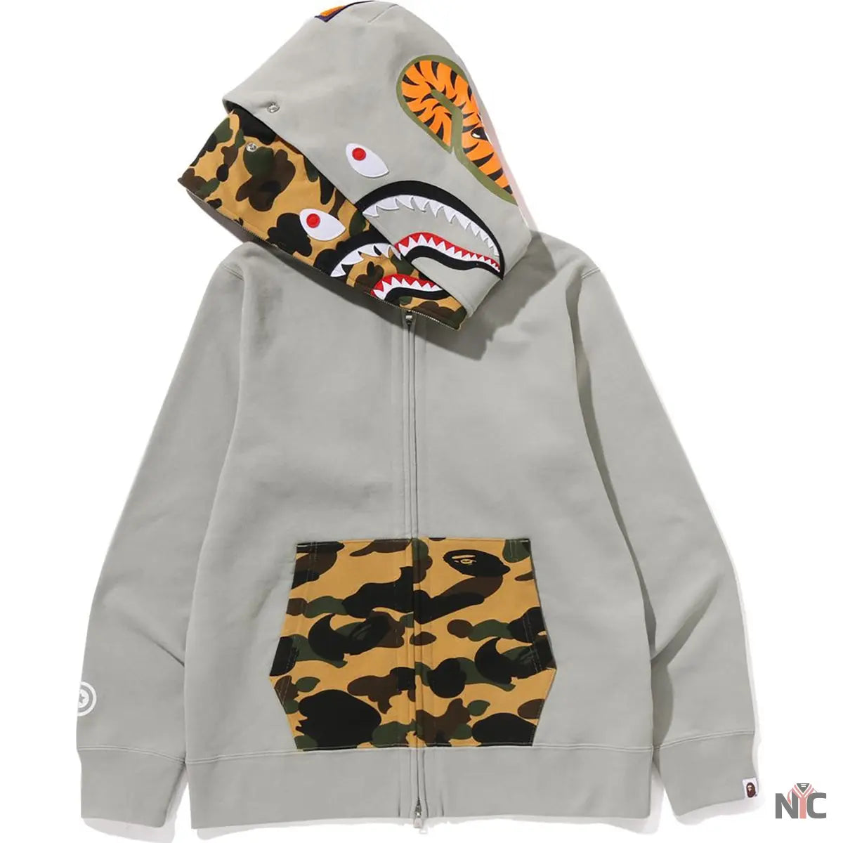 1st Camo Shark Full Zip Double Hoodie Mens