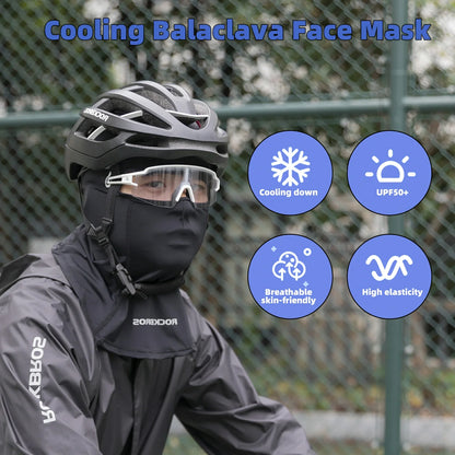 ROCKBROS Face Mask Cooling Neck Gaiter Breathable Face Covering Summer Balaclava