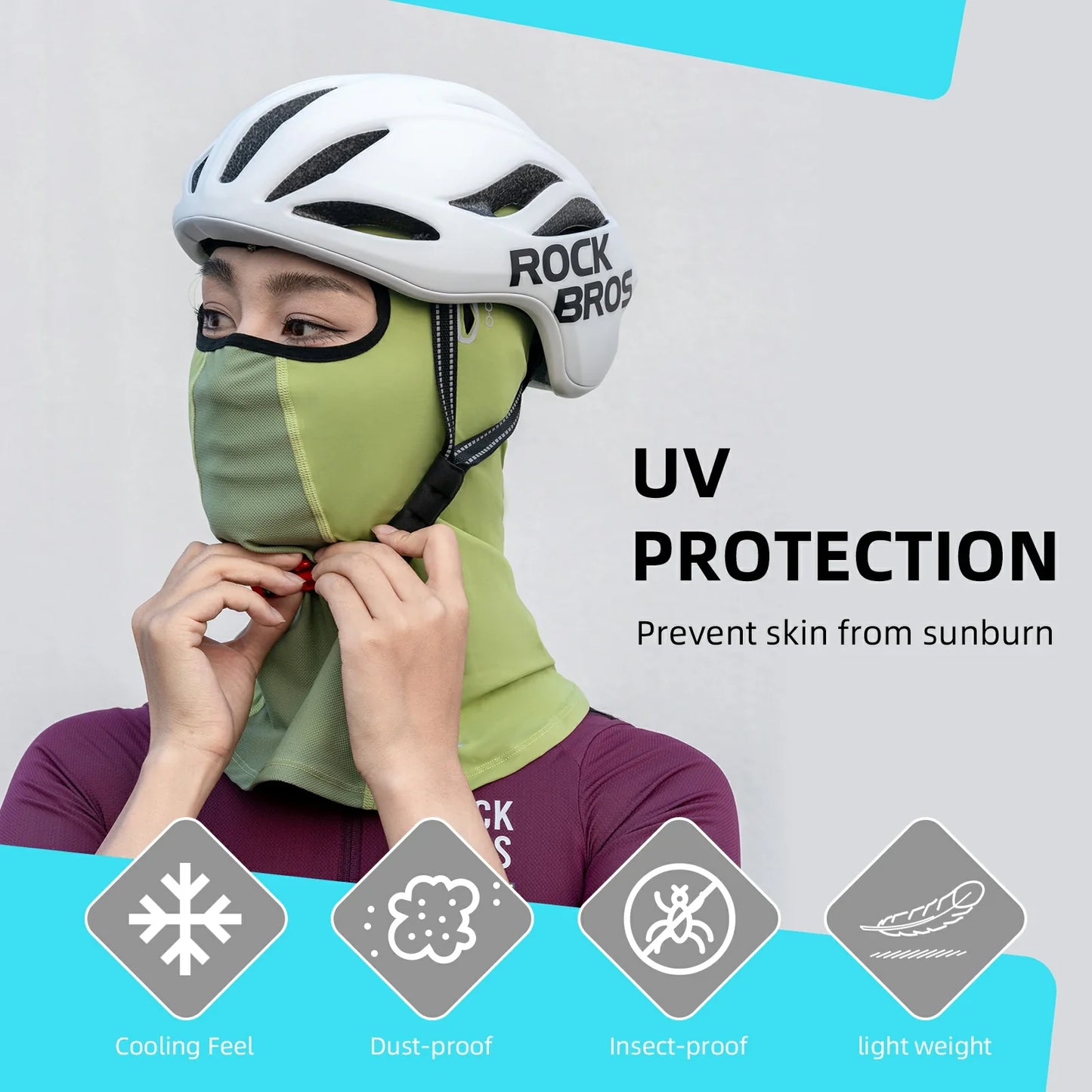 ROCKBROS Summer Balaclava Face Mask Cooling Neck Gaiter Breathable Face Covering