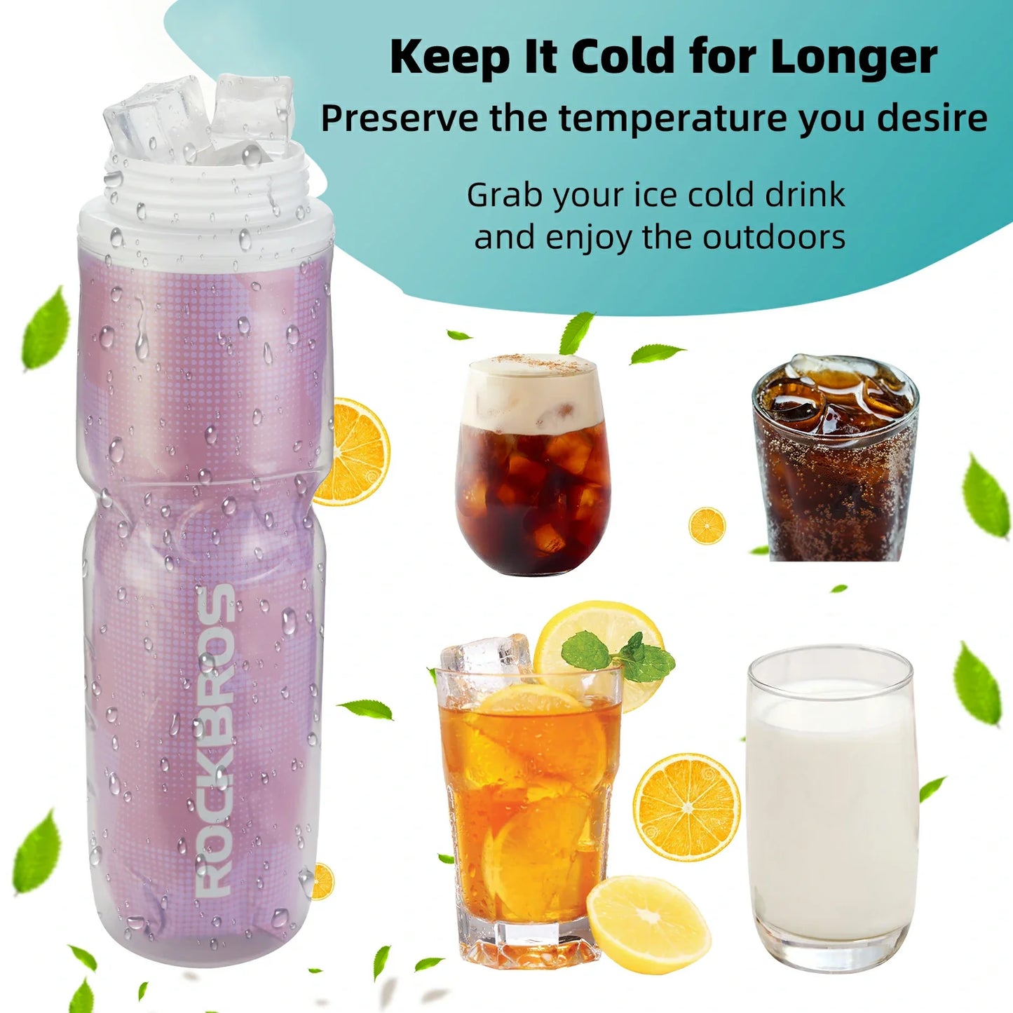 ROCKBROS 24OZ Insulated Bike Water Bottle