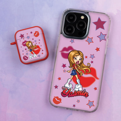 Bratz® Passion For Fashion HD Apple iPhone 15 Mag-Safe Phone Case and AirPods Gen 1 & 2 Combo Package