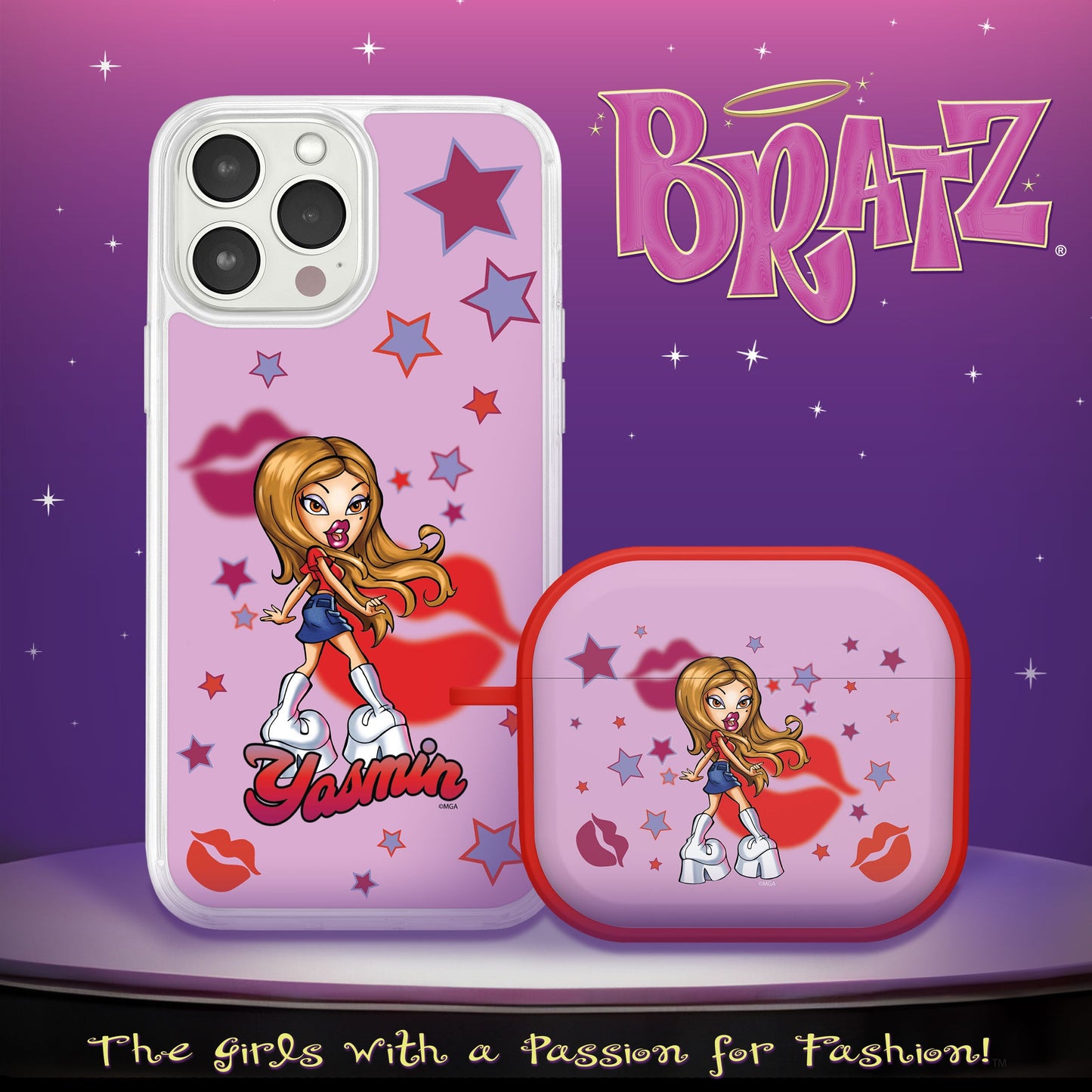 Bratz® Passion For Fashion HD Apple iPhone 15 Mag-Safe Phone Case and AirPods Gen 3 Combo Package