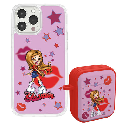 Bratz® Passion For Fashion HD Apple iPhone 13 Mag-Safe Phone Case and AirPods Gen 1 & 2 Combo Package